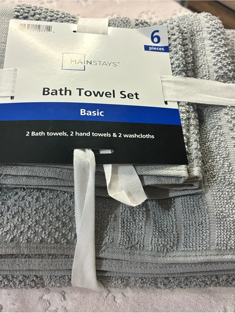 Mainstays Gray Bath Towel Set - 6 Piece